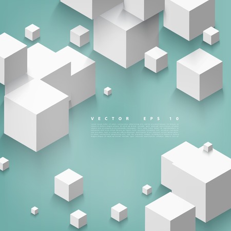 Vector Abstract geometric shape from gray cubes.のイラスト素材