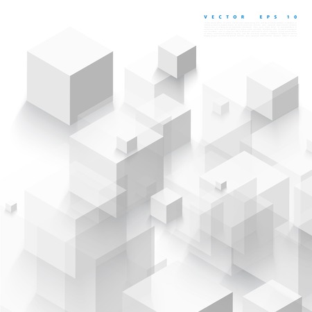 Vector Abstract geometric shape from gray cubes.のイラスト素材