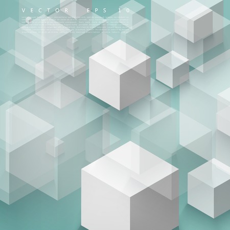 Vector Abstract geometric shape from gray cubes.のイラスト素材