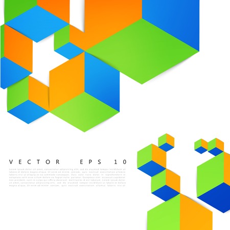 Vector Abstract geometric shape from gray cubes.のイラスト素材