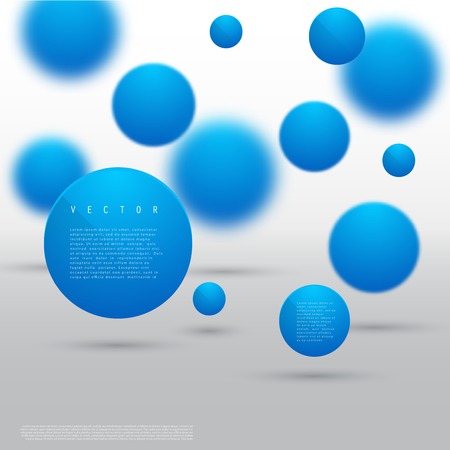 Vector Abstract geometric shape from blue circles.のイラスト素材