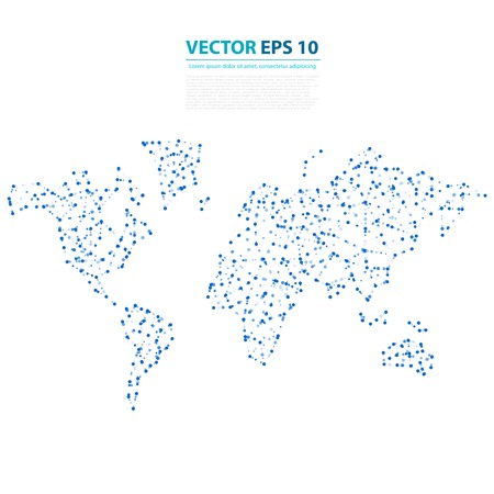 Vector Abstract Telecommunication Earth Map.のイラスト素材