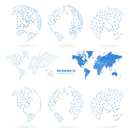 Vector Abstract Telecommunication Earth Map.のイラスト素材