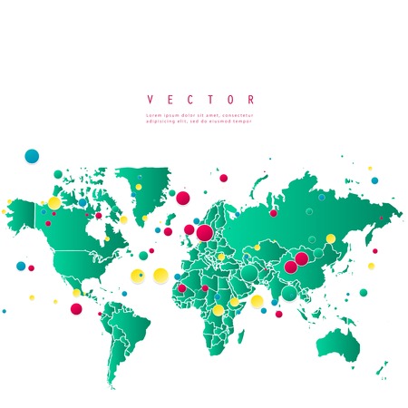 Vector Abstract Telecommunication Earth Map.のイラスト素材