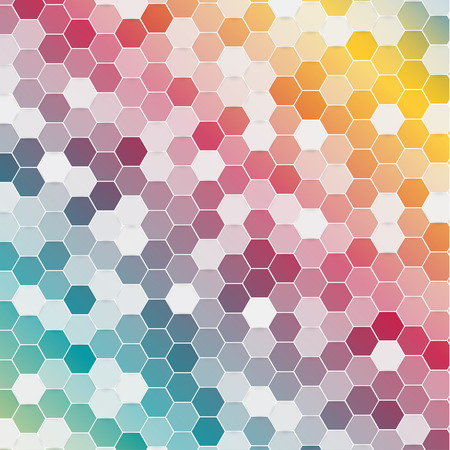 Vector abstract color 3d hexagonalのイラスト素材
