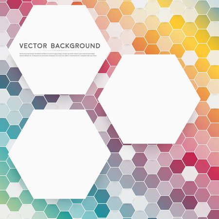 Vector abstract color 3d hexagonalのイラスト素材