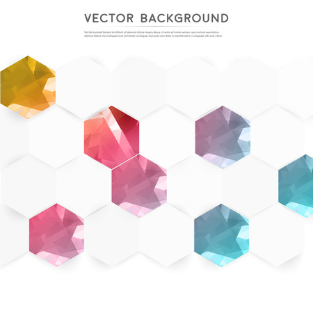 Vector abstract color 3d hexagonal.のイラスト素材