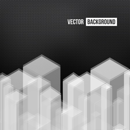 Vector Abstract geometric shape from gray cubes.のイラスト素材