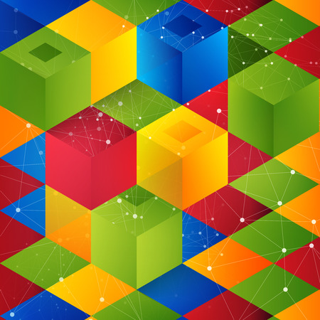 Vector Abstract geometric shape from cubes. squaresのイラスト素材