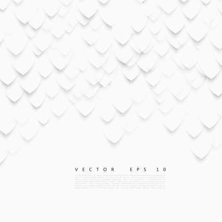 Vector white fish, scales. Abstract background and shadowのイラスト素材