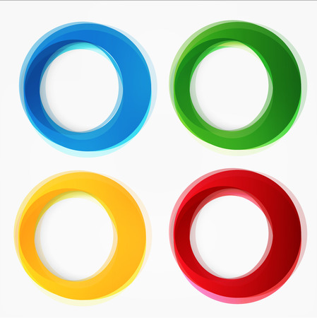 Set of round colorful vector shapes. Modern colorful geometrical circles designのイラスト素材