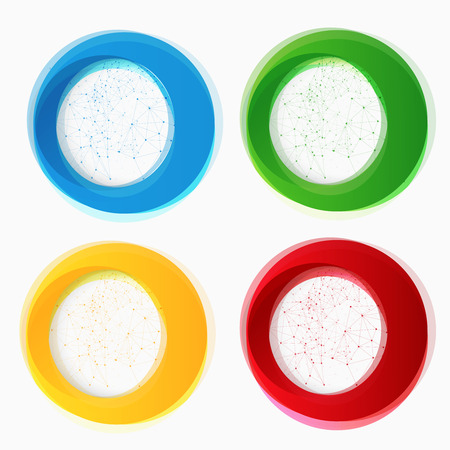 Set of round colorful vector shapes. Modern colorful geometrical circles designのイラスト素材