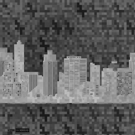 Vector modern city. Cityscape background for your design, urban art. Buildingsのイラスト素材