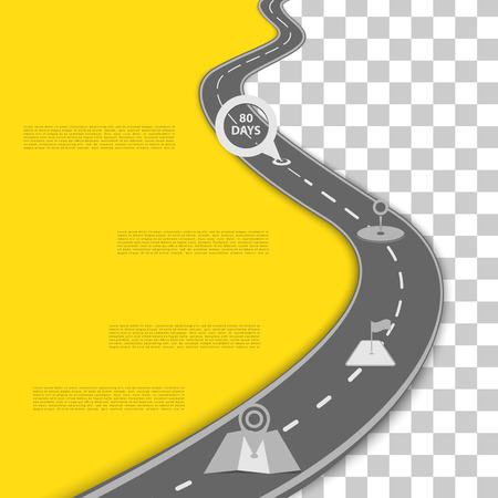 Vector path on the road. Background infographicのイラスト素材