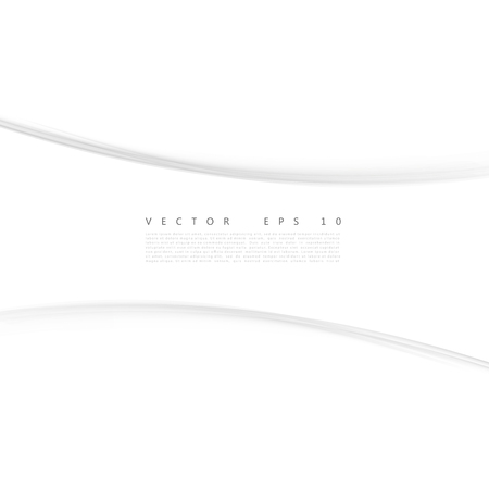 Vector white of wavy banner. Gray backgroundのイラスト素材