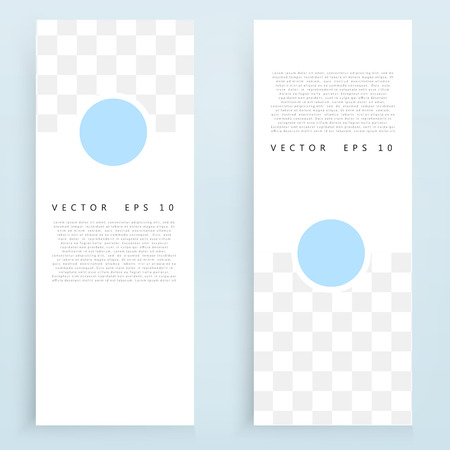 Vector banners and circles. White flyer backgroundのイラスト素材