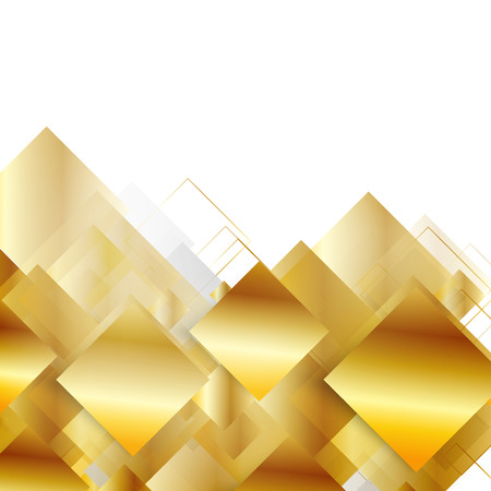 Vector abstract geometric gold background. Yellow squareのイラスト素材