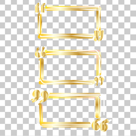 Quote blank template. Quote golden bubble.のイラスト素材