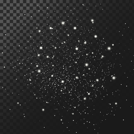 Vector background, texture night starry sky. Light effect, cluster of white glowing sparksの写真素材