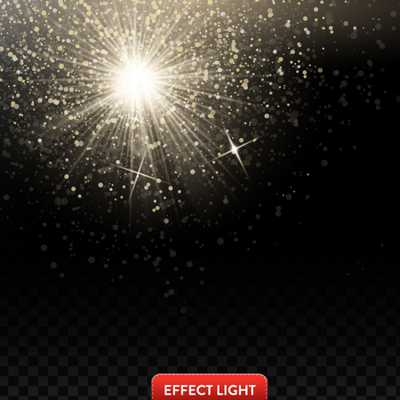 Vector illustration of a falling shiny golden glitters, confetti on a black backgroundのイラスト素材