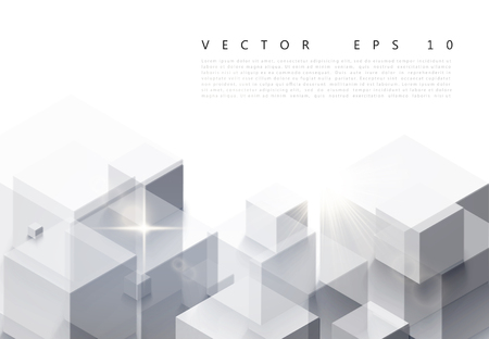 A vector illustration of white background with gray abstract polygon pattern.のイラスト素材
