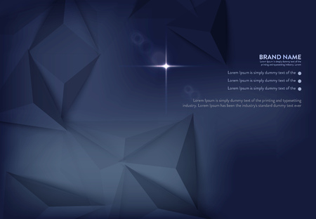 Vector illustration of dark blue banner with glowing light effect with rays and lens flaresのイラスト素材