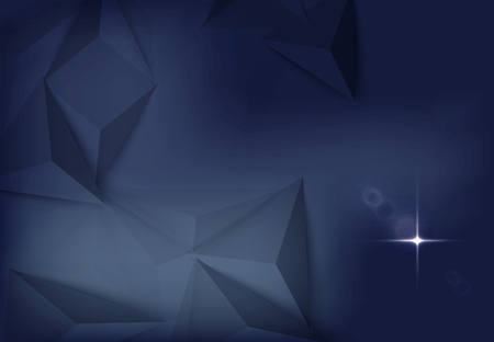 Vector illustration of dark blue banner with glowing light effect with rays and lens flaresのイラスト素材