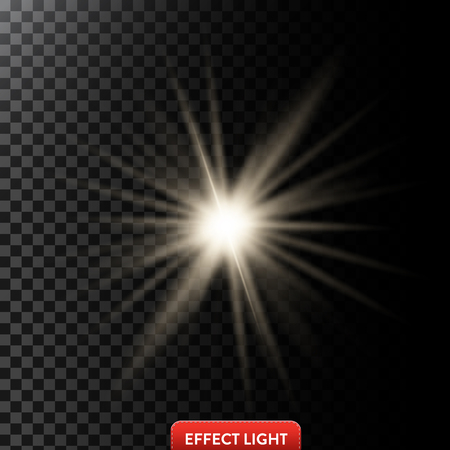 Vector illustration of a glowing light effect with rays and lens flaresのイラスト素材