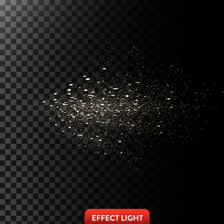 Vector illustration of a golden light ray with glitter, a light beam with sparksのイラスト素材