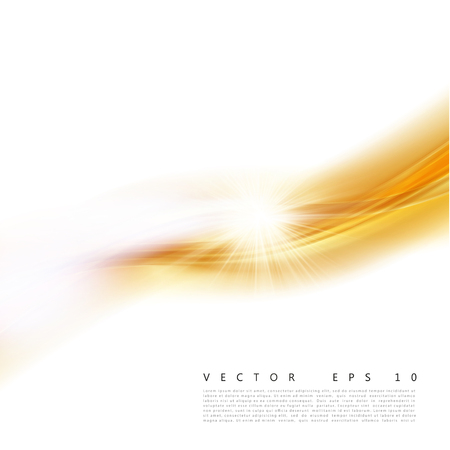 Vector illustration of an abstract orange wavy background, smooth layered yellow-orange wave, line with light effect.のイラスト素材
