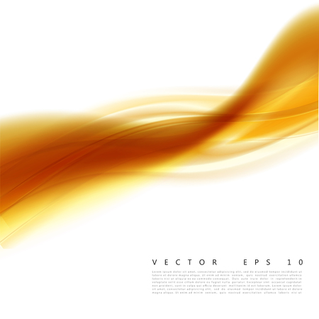 Vector illustration of an abstract orange wavy background, smooth layered yellow-orange wave, line with light effect.のイラスト素材