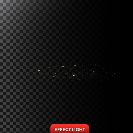 Vector illustration of a golden light ray with glitter, a light beam with sparksのイラスト素材