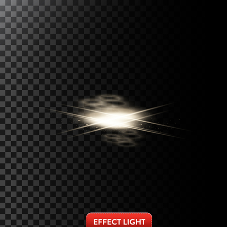 Vector abstract illustration of a light effect in the shape of a golden circles and linesのイラスト素材