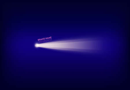Vector abstract purple banner with spotlight, flashlight, light beam, ray of lightのイラスト素材