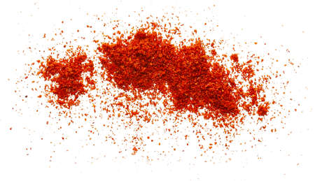 Red ground pepper. Chili pepper powder isolated on white background.の写真素材