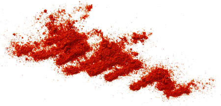 Red ground pepper. Chili pepper powder isolated on white background.の写真素材