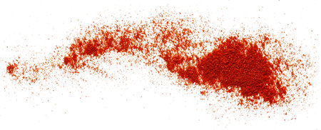 Red ground pepper. Chili pepper powder isolated on white background.の写真素材