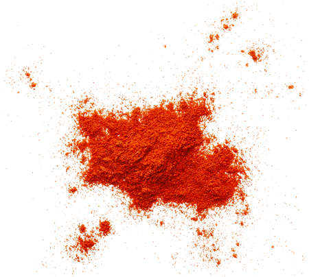 Red ground pepper. Chili pepper powder isolated on white background.の写真素材