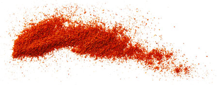 Red ground pepper. Chili pepper powder isolated on white background.の写真素材