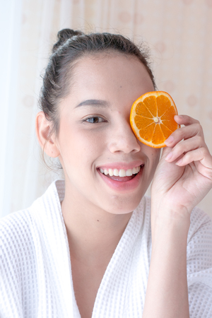 women relaxing and enjoying at the spaの写真素材