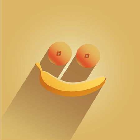 Smile made from bananas and orangesのイラスト素材