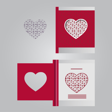 Template cards with heartsのイラスト素材