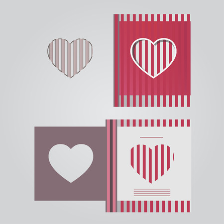 Template cards with red linesのイラスト素材