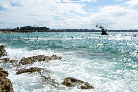 Open water swimming pool St. Maloの写真素材