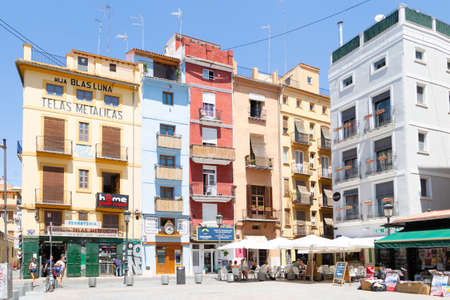 Colorful town square in Valenciaのeditorial素材