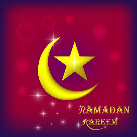 Ramadan kareem moon beautiful star frame display illustration vectorのイラスト素材