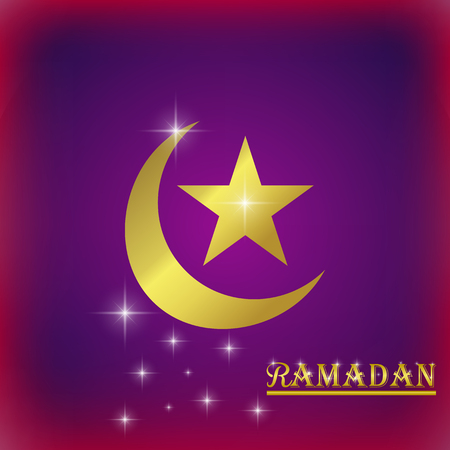 Ramadan kareem moon beautiful star frame display illustration vectorのイラスト素材