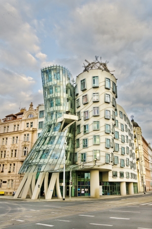 Dancing House (Tancici Dum) Prague, also known as Ginger and Fred. The building was designed in 1992 by Vlado Milunic and Frank Gehry and completed in 1996.のeditorial素材