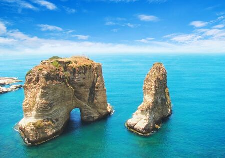 Pigeon rocks, Lebanonの写真素材