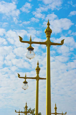 Thai decoration electric lamp postの写真素材